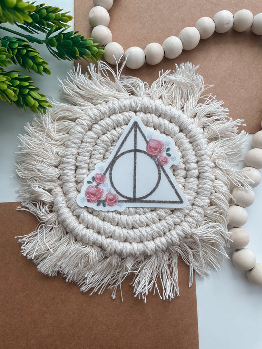 Floral Hallow Vinly Sticker | Hallow | Stone | Cloak | Wand | Potterhead | Rustic